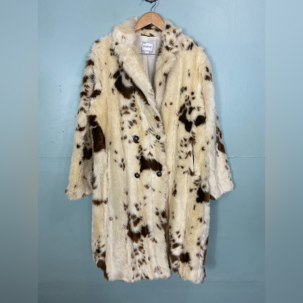 Anthropologie Maeve Grand Glam Faux Fur‎ Coat Size 1X